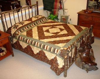 Stars Over the Cabin queen quilt PDF (digital quilt pattern)