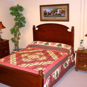 Christmas Cabin queen quilt PDF (digital quilt pattern)