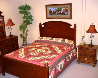 Christmas Cabin queen quilt PDF (digital quilt pattern)