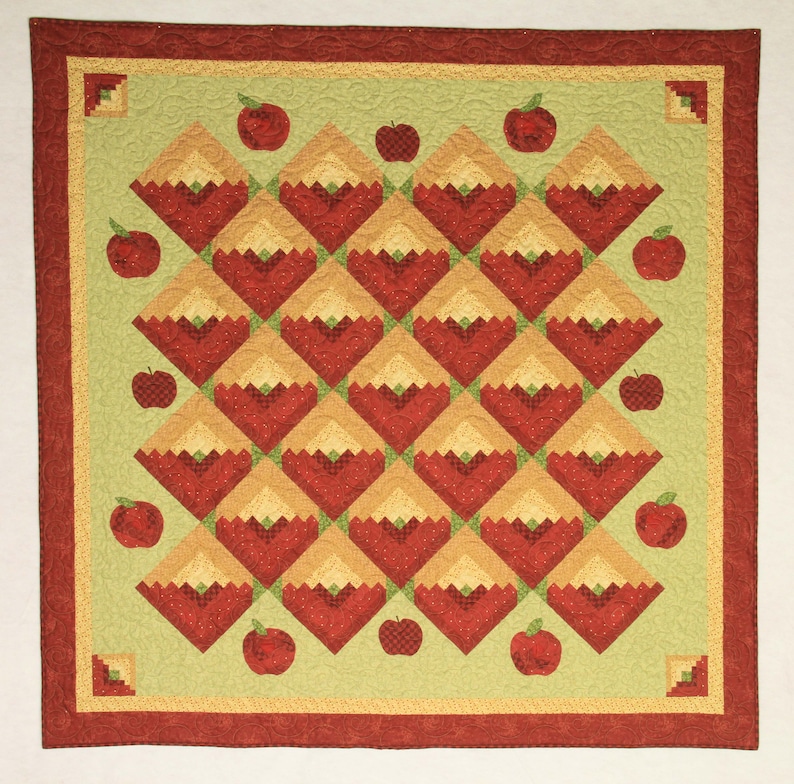 HC Apple Harvest log cabin PDF (digital quilt pattern) image 1