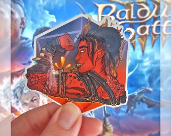Karlach Vinyl Stickers, Baldur's gate 3, Dungeons and Dragons, Waterproof Gloss, Dnd Stickers, D20, Fantasy, RPG, Tiefling