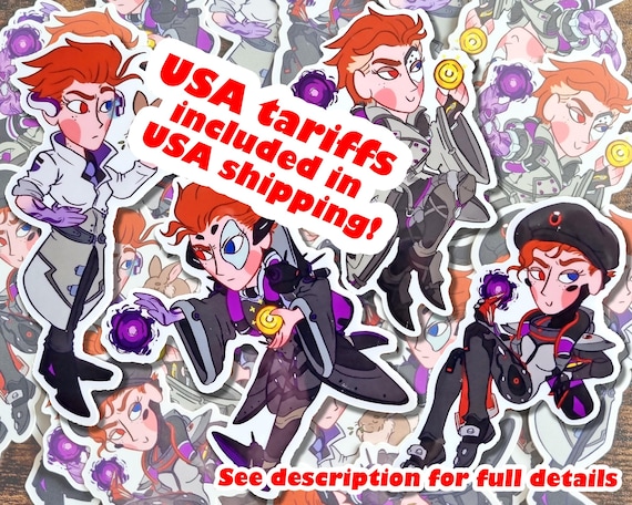 Moira,  Overwatch, Vinyl Stickers,  Waterproof Gloss Vinyl Stickers, Blackwatch, Talon,  Scientist,  Support Main, Video Games