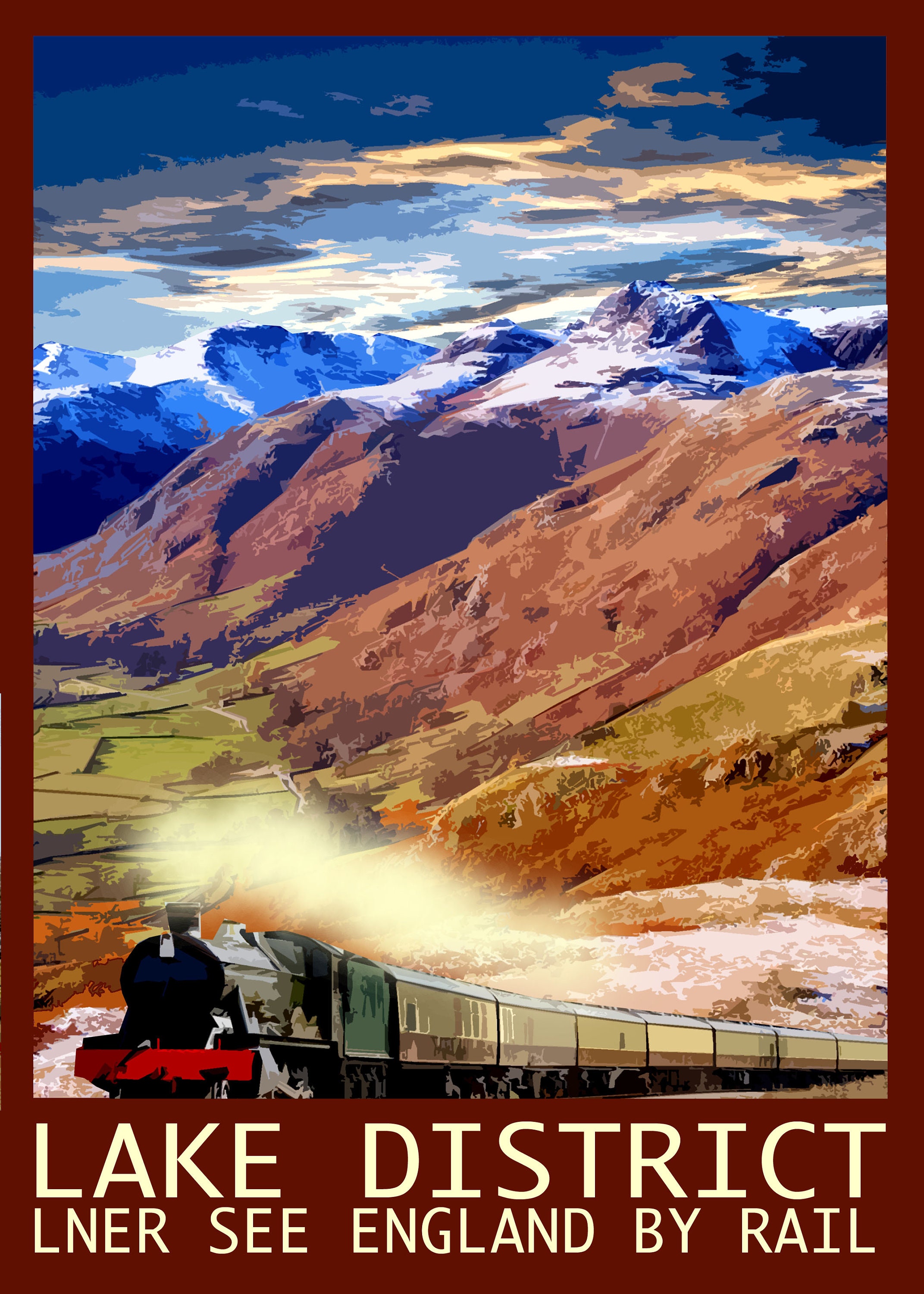 Lake District LNER Railway Poster Limited Edition Print by Etsy