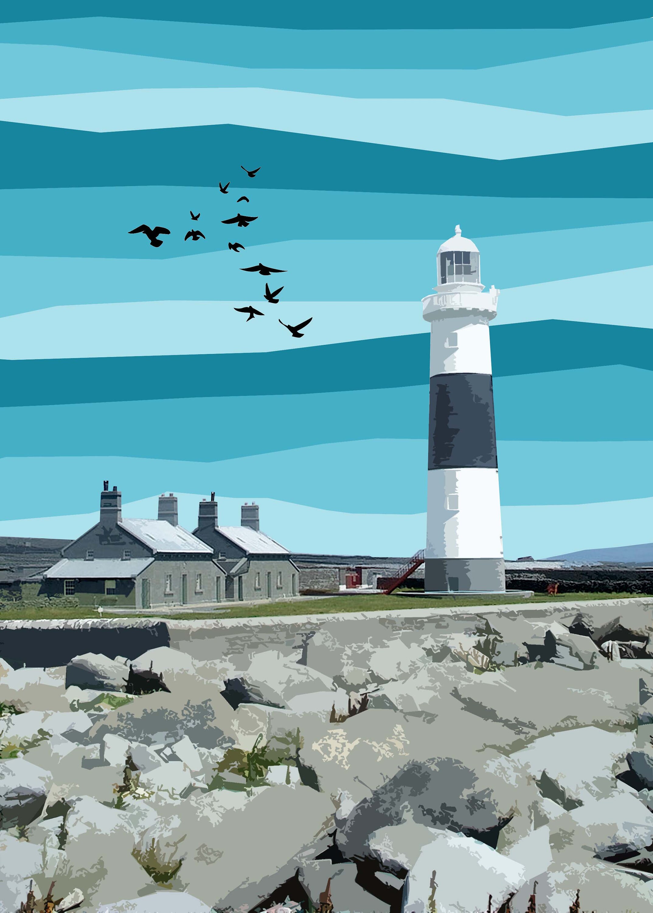 Eeragh Lighthouse Galway Ireland Limited Edition Print by Etsy
