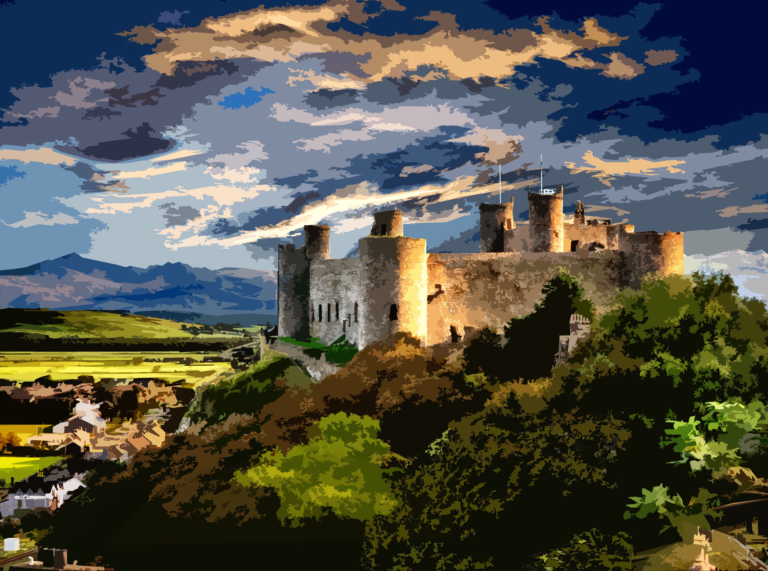Harlech Castle Wales Limited Edition Print by Sarah Jane Holt Etsy