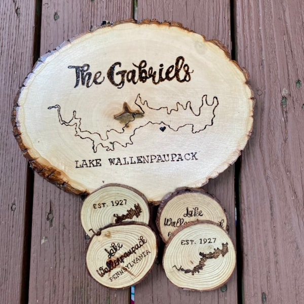 Custom Wood Burned Wall Decor Lake Wallenpaupack