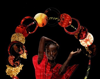 Flow—Collage Art, Magic Women, Power Series, Black Art