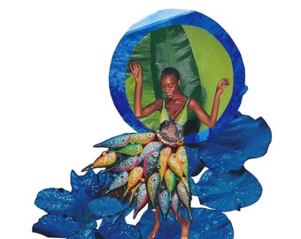 Celebration—Collage Art, Magic Women, Transformation Series, Black Art