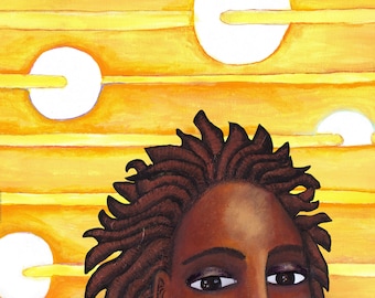 New Suns—Fine Art Poster, Mystical Women Series, Black Art