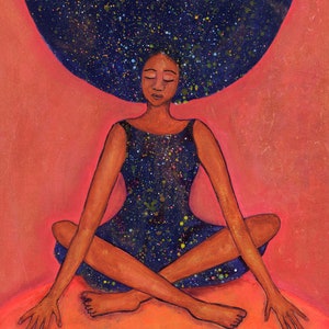 Galaxy—Fine Art Poster—Mystical Women Series, Black Art