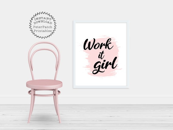 Work It Girl Office Decor Cubicle Decoration Desk Accessories Etsy