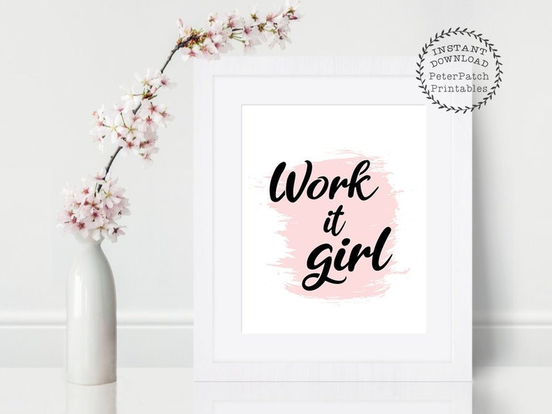 Work It Girl Office Decor Cubicle Decoration Desk Accessories Etsy