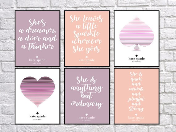 Kate Spade Printable Posters Wall Art Kate Spade Digital Etsy