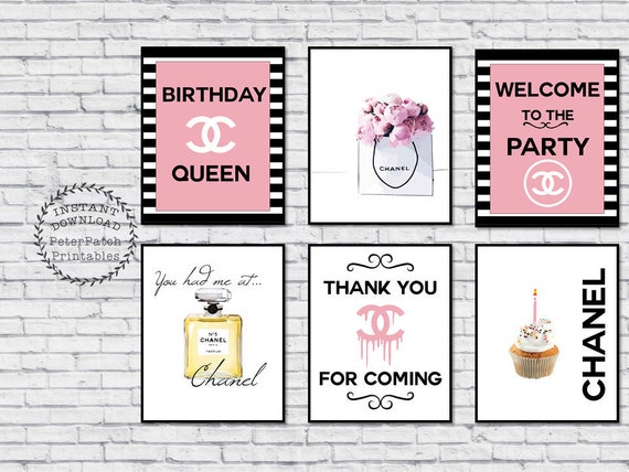 Coco Chanel Printable Birthday Party Bundle Chanel Birthday Etsy