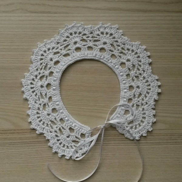 100% Coton Fait main Crochet Bébé Fille Collier Blanc Dentelle Collier vintage Inspiré Crochet Collier Victorien Collier Crochet Bébé Collier