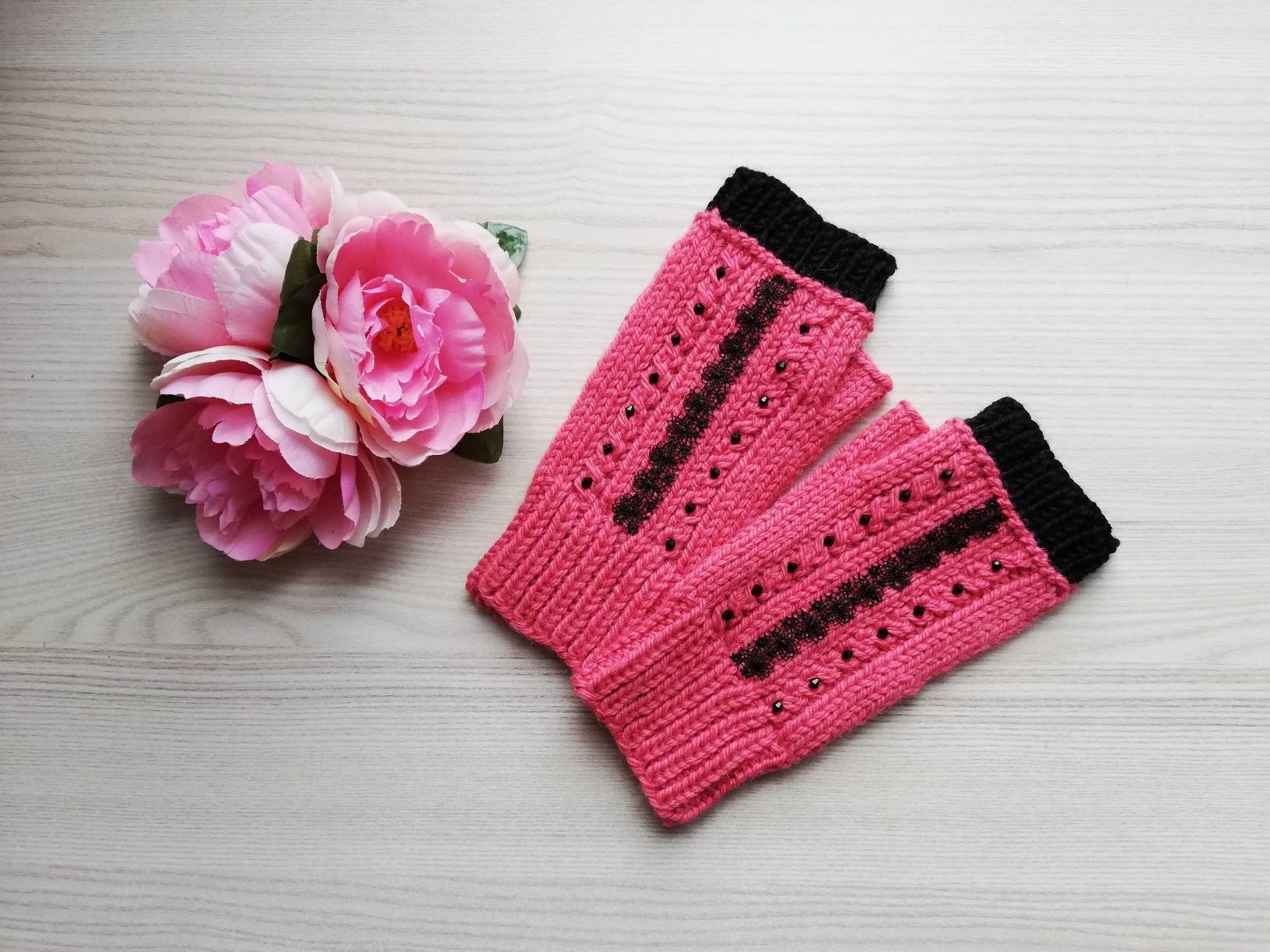 Wool Alpaca Arm Warmers Hand Knitted Fingerless Gloves Women Etsy UK