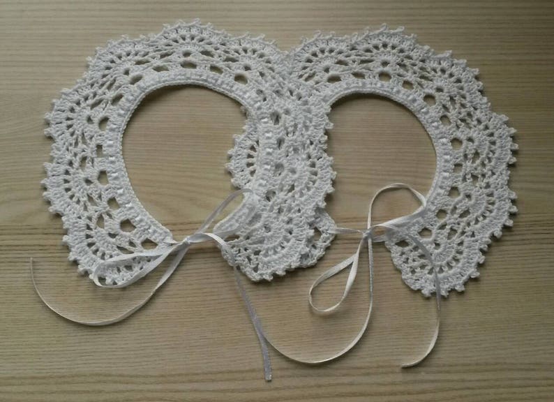 100 Cotton Handmade Crochet Baby Girl Collar White Lace Etsy