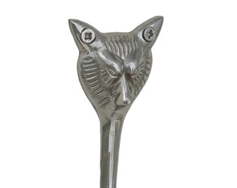 Vintage Solid Brass Foxhead Hook