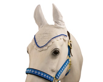 Custom Scalloped Fly Bonnet: Horse Size- MINT GREEN