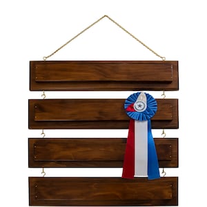 Ribbon Rakings Wood Award Ribbon Rack With Custom Nameplate - Etsy
