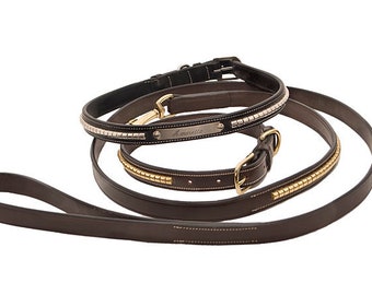 Personalized Dog Collar - Leather Dog Collar Personalized - Dog Collar Nameplate - Engraved Dog Collar - Engraved Brass Nameplate