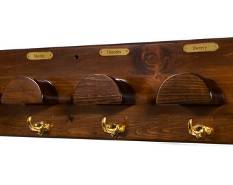 Customizable Rustic Wood BridleHalter Hook