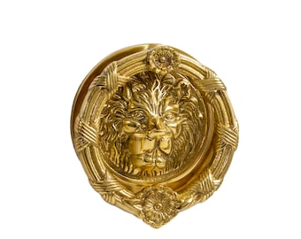 Vintage "Sandringham" Solid Brass Lion Head Door Knocker