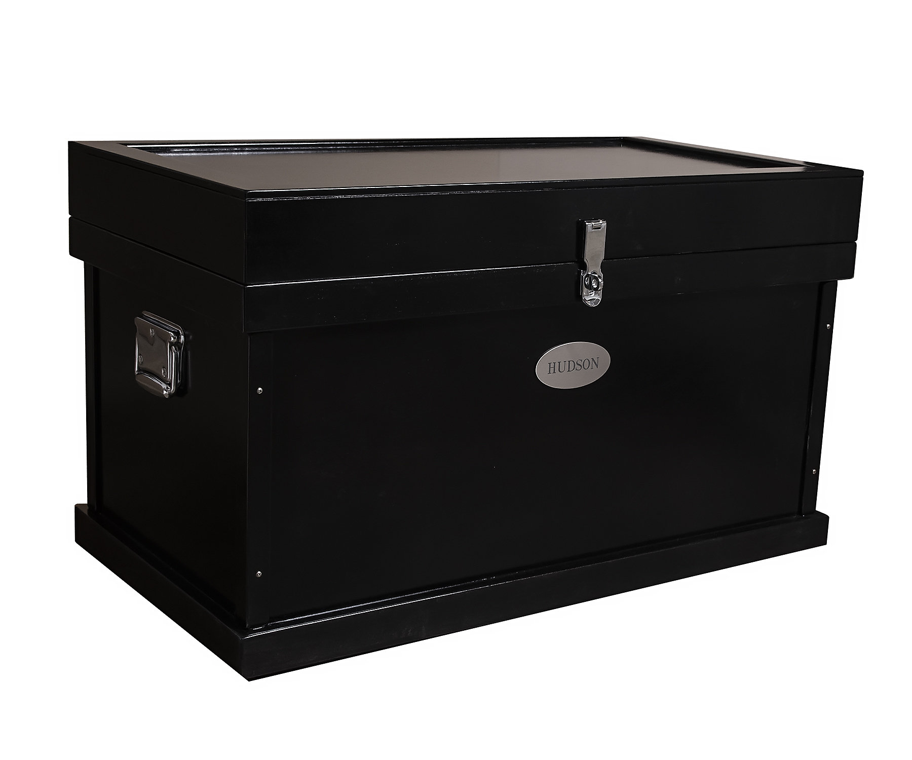 Classic Black Stained Wood Tack Trunk, Protected Interior, Cedar Bottom ...