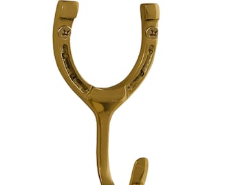 Vintage Solid Brass Horseshoe Hook- Various Finishes & Sizes