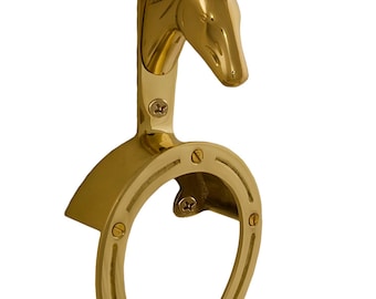 Vintage Solid Brass Bridle Horse Head Hooks