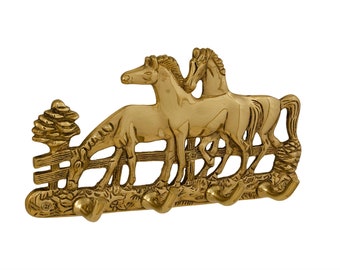 Key Rack Holder, Key Hanger, Organizer For Keys, Horses, Brass Horse, Wall Hanging, Horse Art, Horse Lover gift