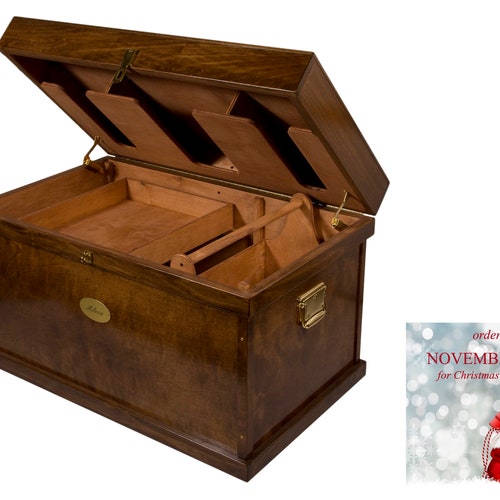 Classic Extra Large Wood Tack Trunk With Brass Nameplate and - Etsy