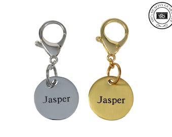 Halter, Blanket or Bridle Tag- Solid Brass or Nickel 1.25" with LARGE Clasp