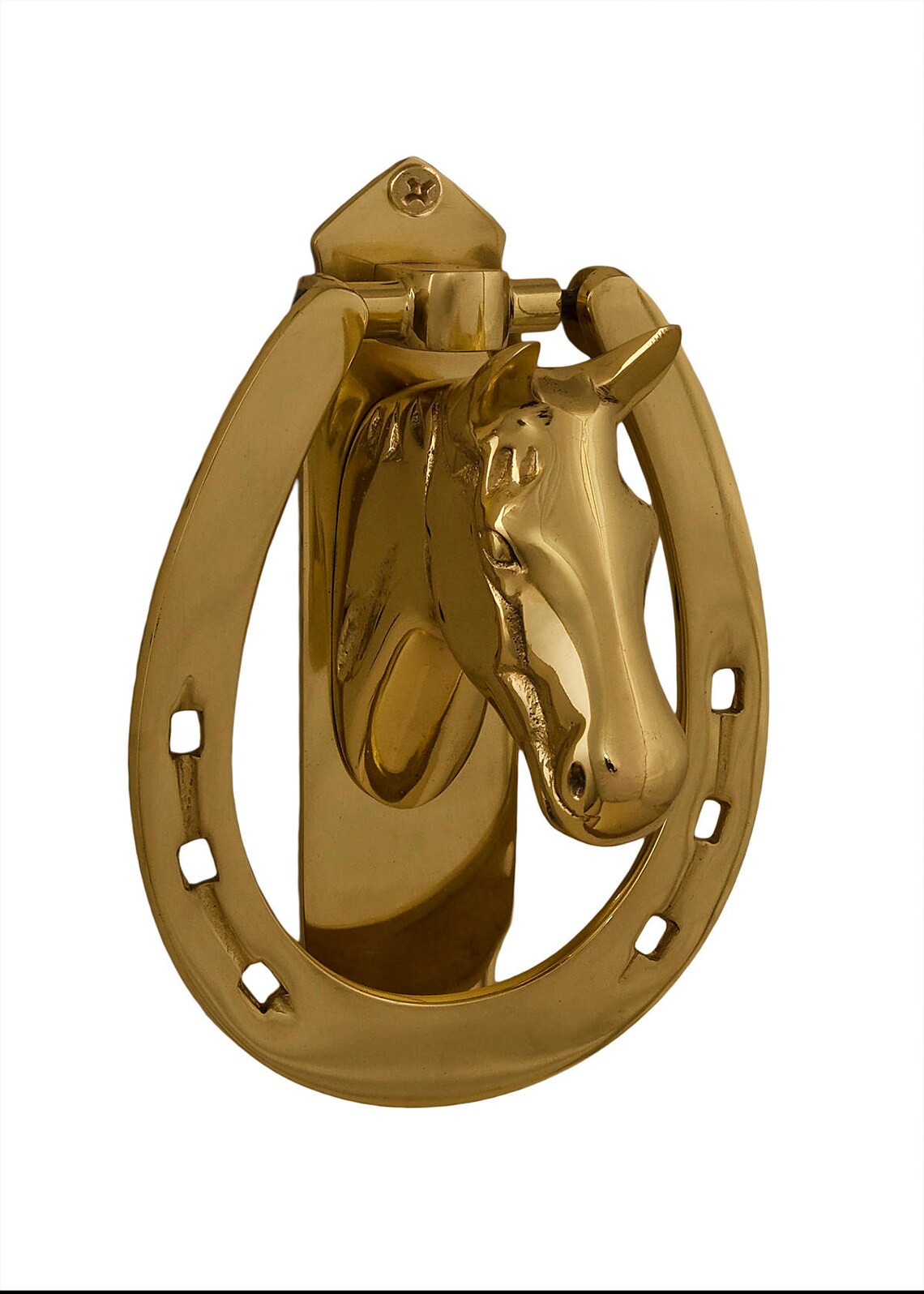 Vintage Solid Brass Horse Door Knocker | Etsy