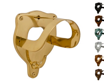 Vintage Solid Brass Bridle Hooks- Various Finishes