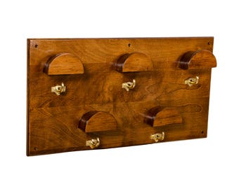 Wood and Brass Bridle Rack- Holds up to 5 or 7