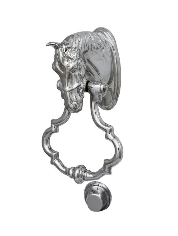 Vintage Solid Brass Horse Door Knocker Etsy