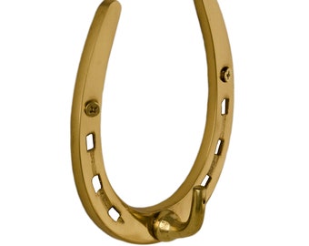 Vintage Solid Brass Horseshoe Hook
