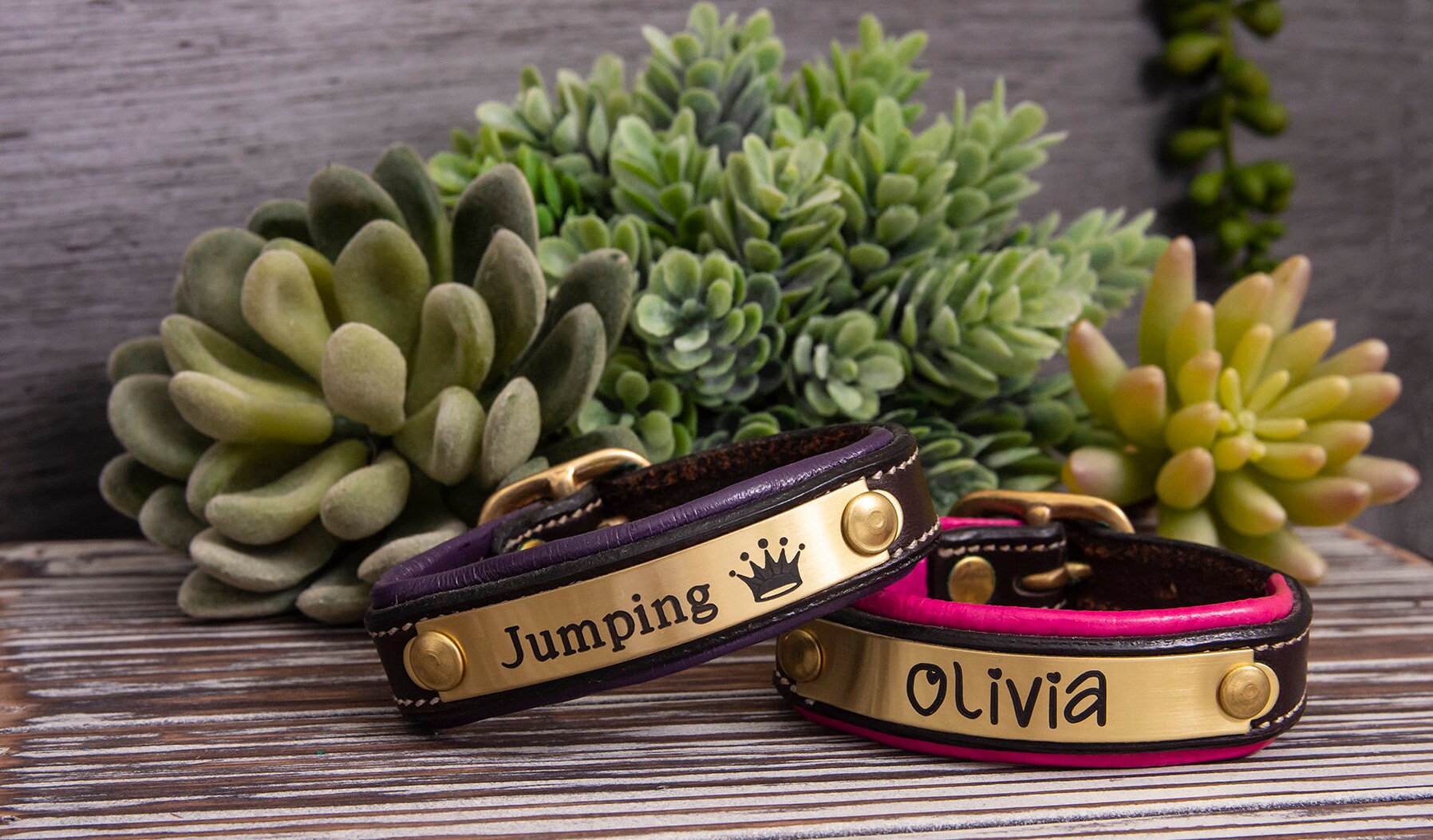 Padded Leather Bracelet With Personalized Nameplate Etsy