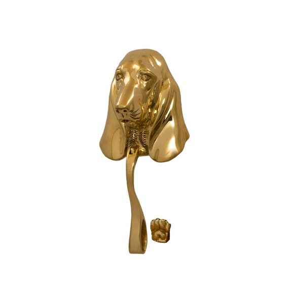 Solid Brass Dog Door Knocker Basset Hound Etsy