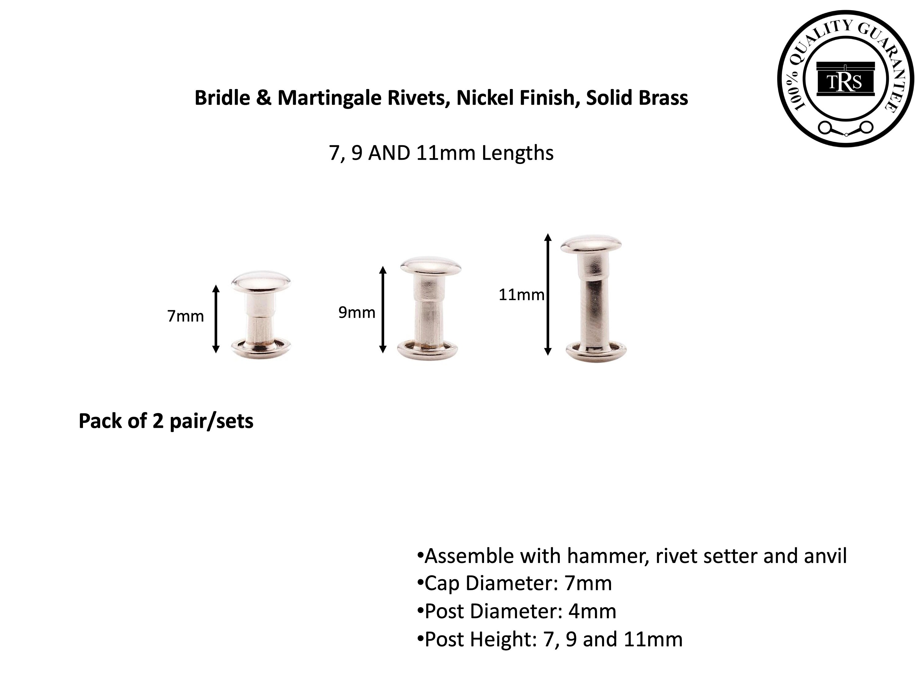 Bridle or Martingale - Rivets Fasteners, TWO PAIR - Etsy