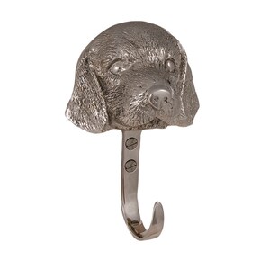 Solid brass dog leash holder for wall, dog hook, dog leash hook, dog leash holder- BEAGLE DOG decor Nickel