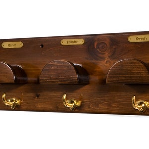 Wood and Brass Bridle Rack- Holds from 1 to Eight