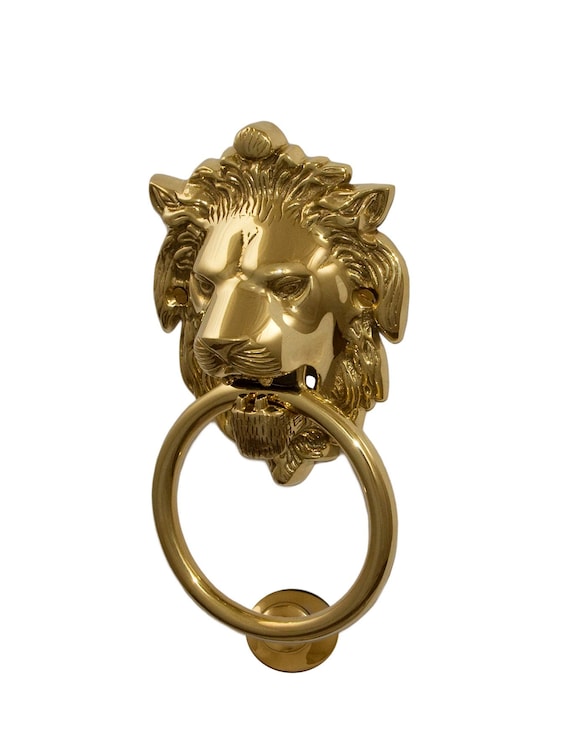 Vintage Solid Brass Lion's Head Door Knocker Vintage Solid Brass Lion's Head Door Knocker