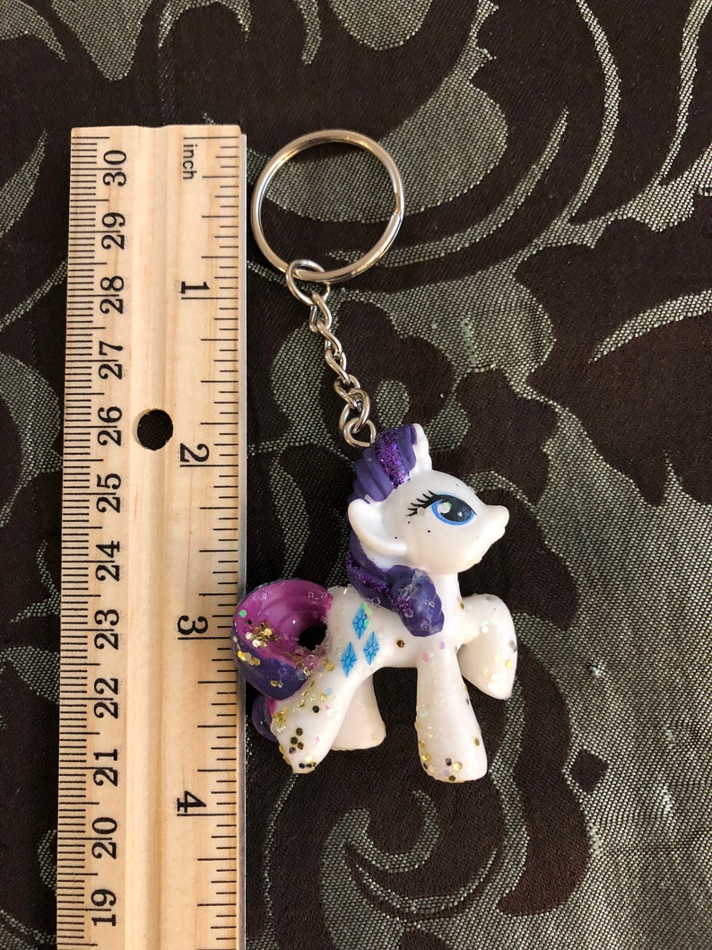 Glitter rarity unicorn mlp keychain Etsy