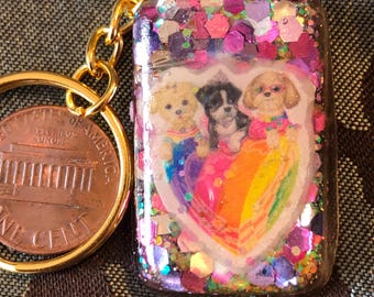 Llavero de resina con diseño de cachorro