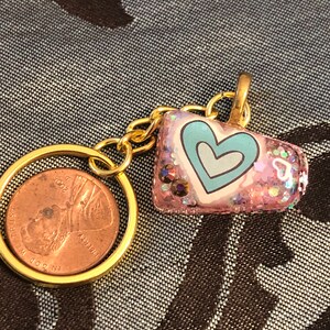 Kawaii heart resin keychain