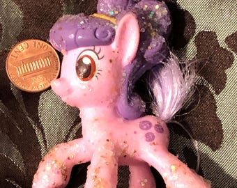Purple Mlp toy ornament with glitter