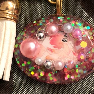 Pink mlp sea pony resin keychain