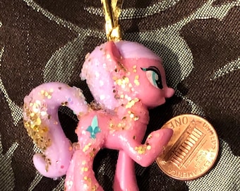 Pink and purple Mlp gold toy ornament with glitter